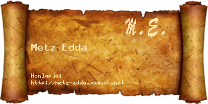 Metz Edda névjegykártya